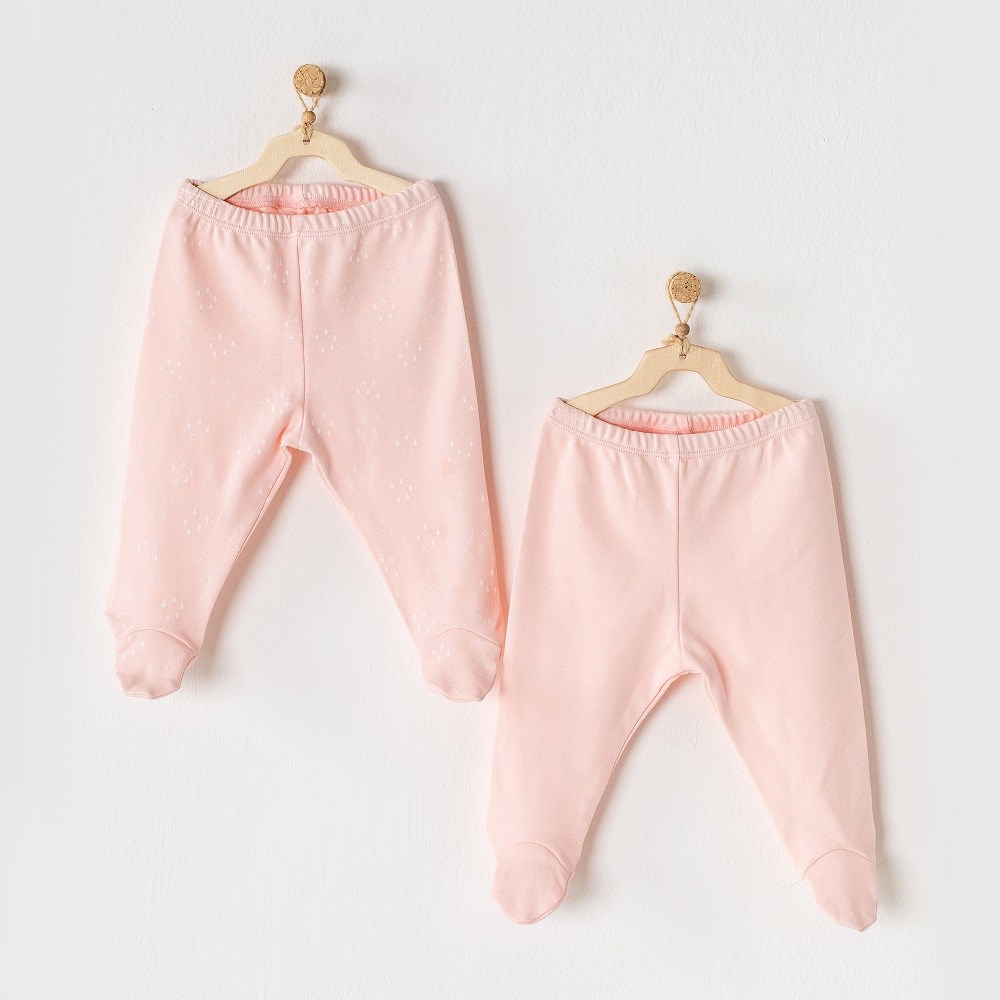 Andywawa Kız Bebek Patikli Pantolon 2'li Set Pembe