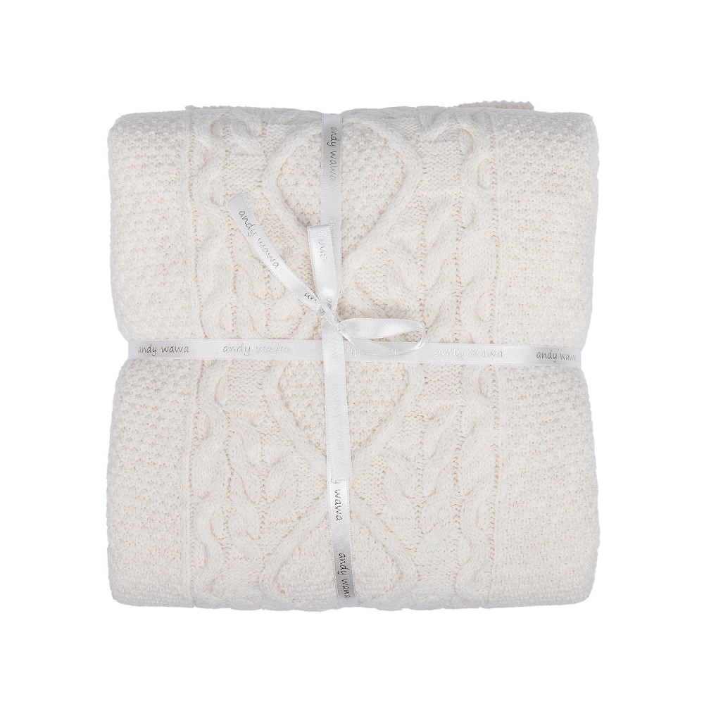 Andywawa Bebek Triko Battaniye Blanket 95x85 Beyaz
