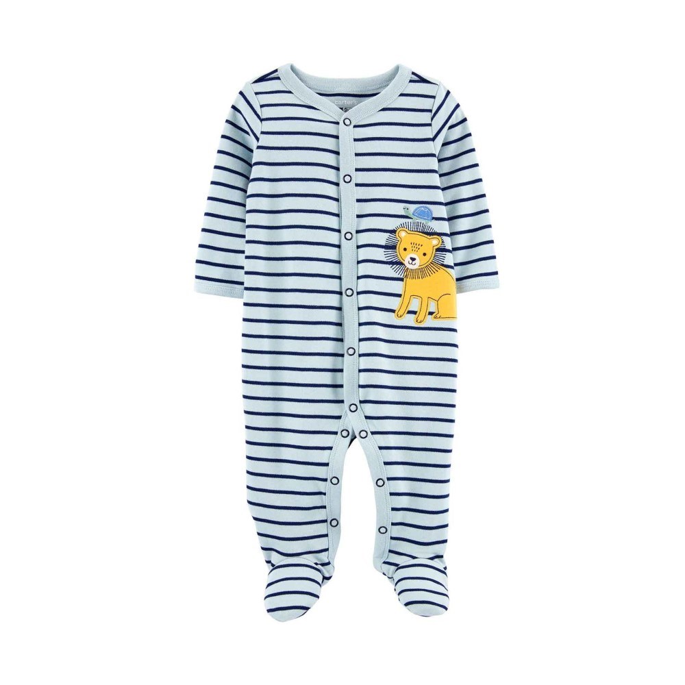 Carter's Kışlık Erkek Bebek Uzun Kol Patikli Tulum Mavi