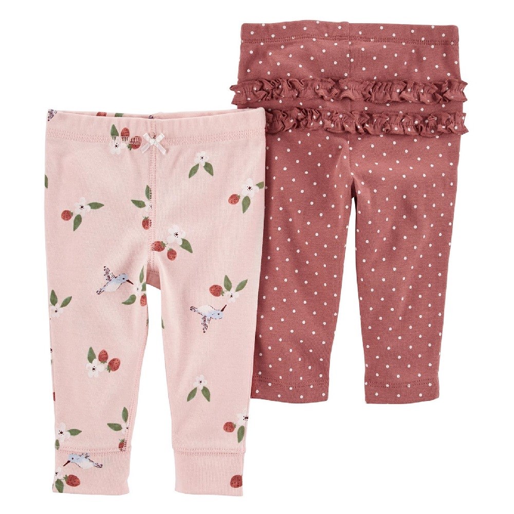 Carter's Kışlık Kız Bebek 2'li Pantolon Pembe