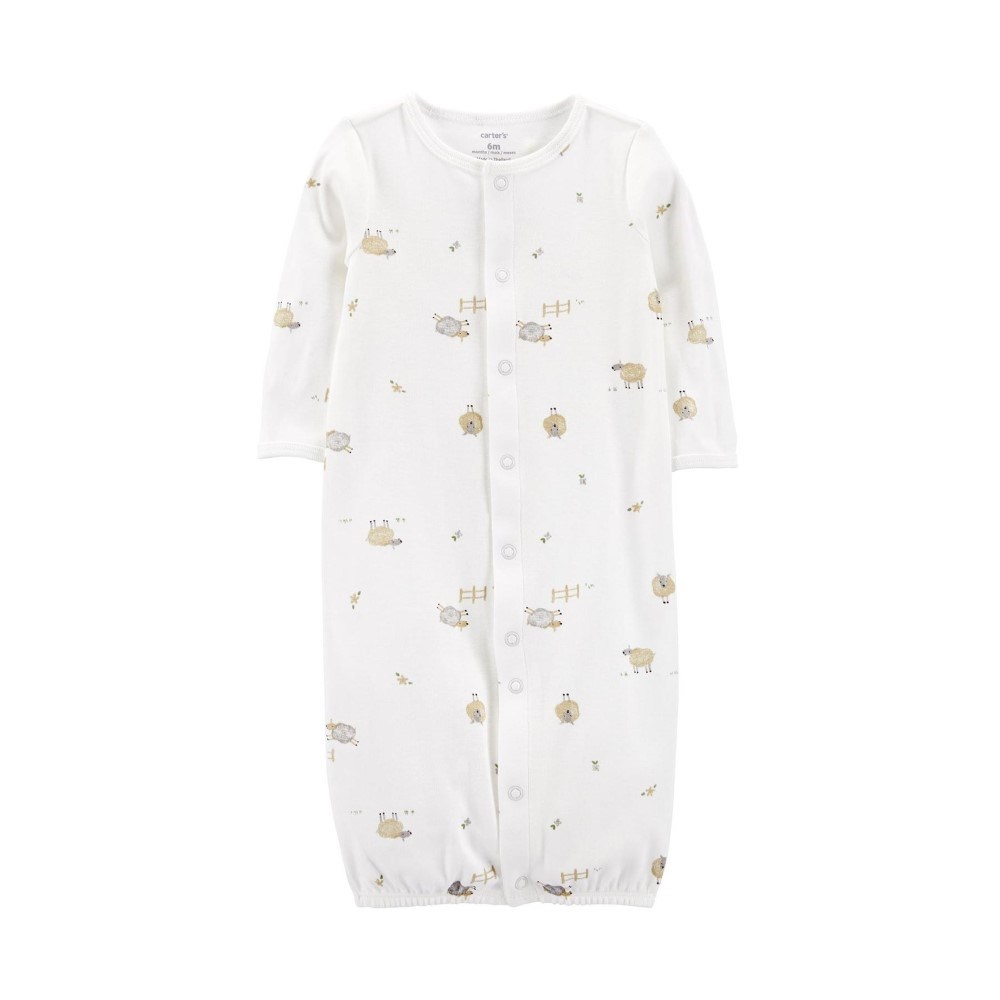 Carter's Kışlık Bebek Uzun Kol Tulum Şapka Çorap 3'lü Set Beyaz