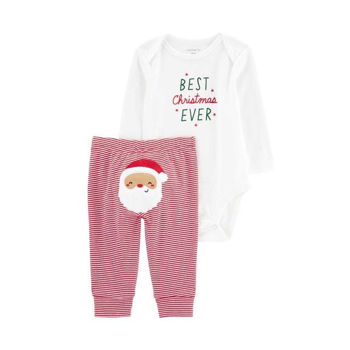 Carters Kışlık Bebek Uzun Kol Body Eşofman 2'li Set Beyaz