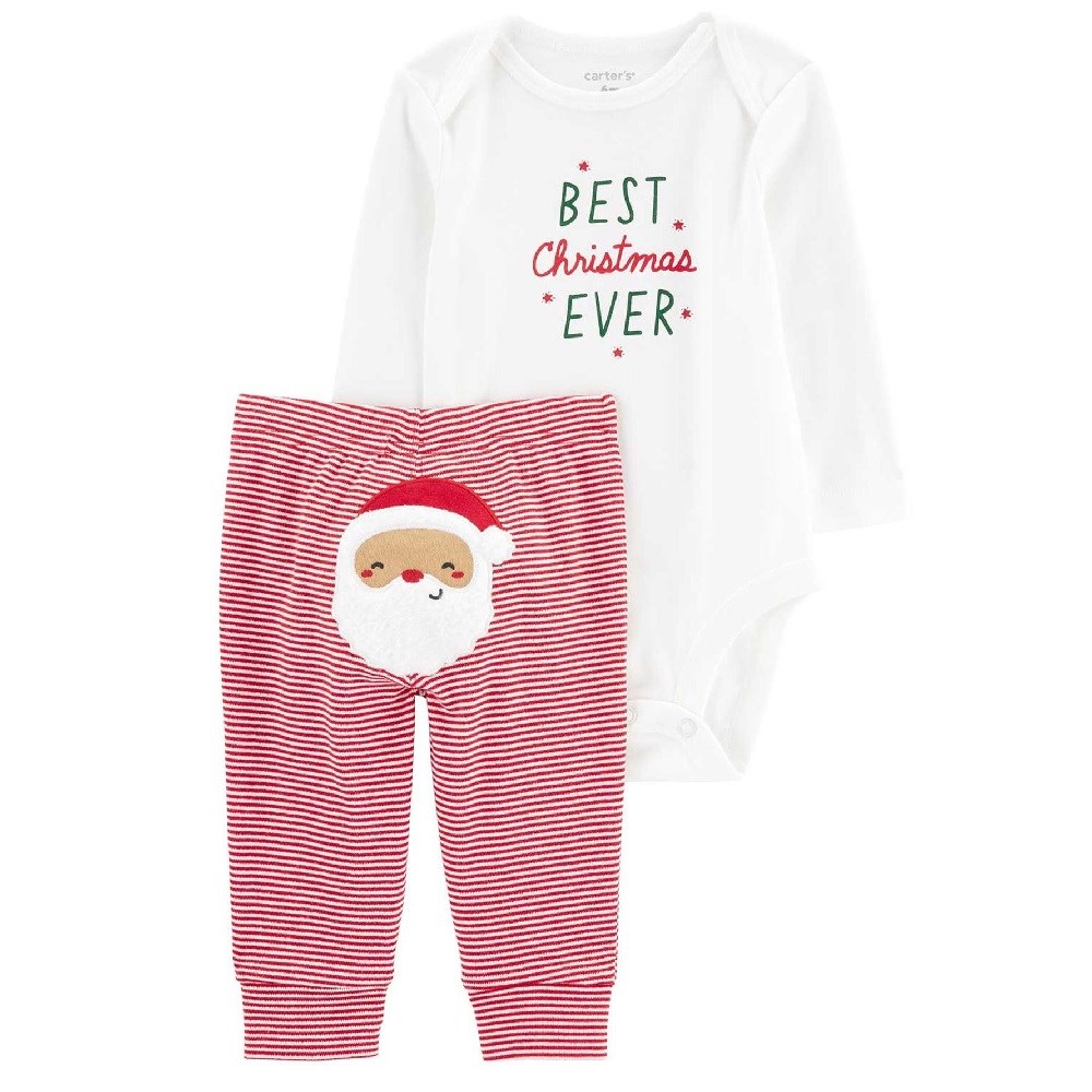 Carters Kışlık Bebek Uzun Kol Body Eşofman 2'li Set Beyaz