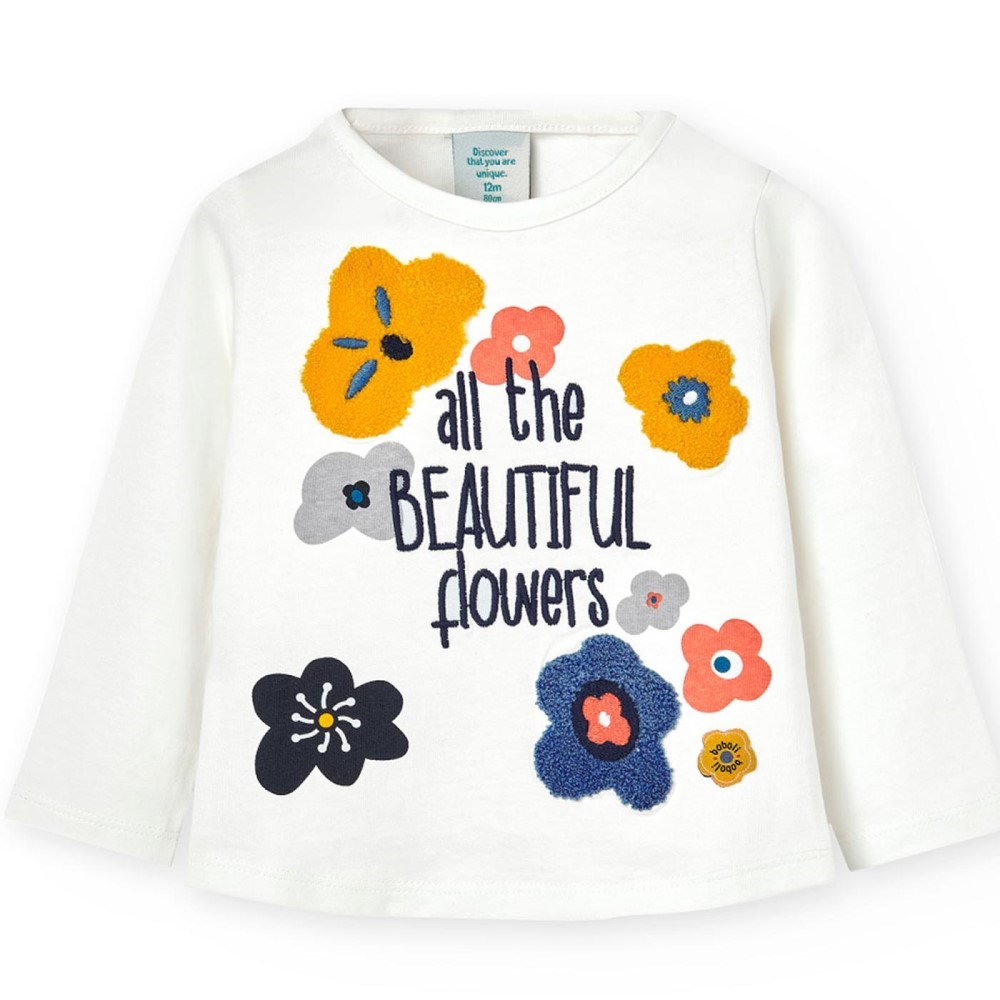 Boboli Kışlık Kız Çocuk Tshirt Beyaz