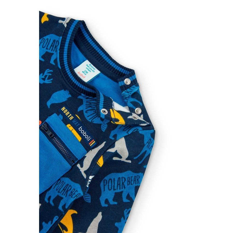 Boboli Kışlık Erkek Çocuk Sweatshirt Koyu Mavi