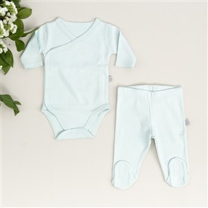 Mayys Baby Bebek Organik Uzun Kollu Zarf Zıbın ve Patikli Alt 2'li Set