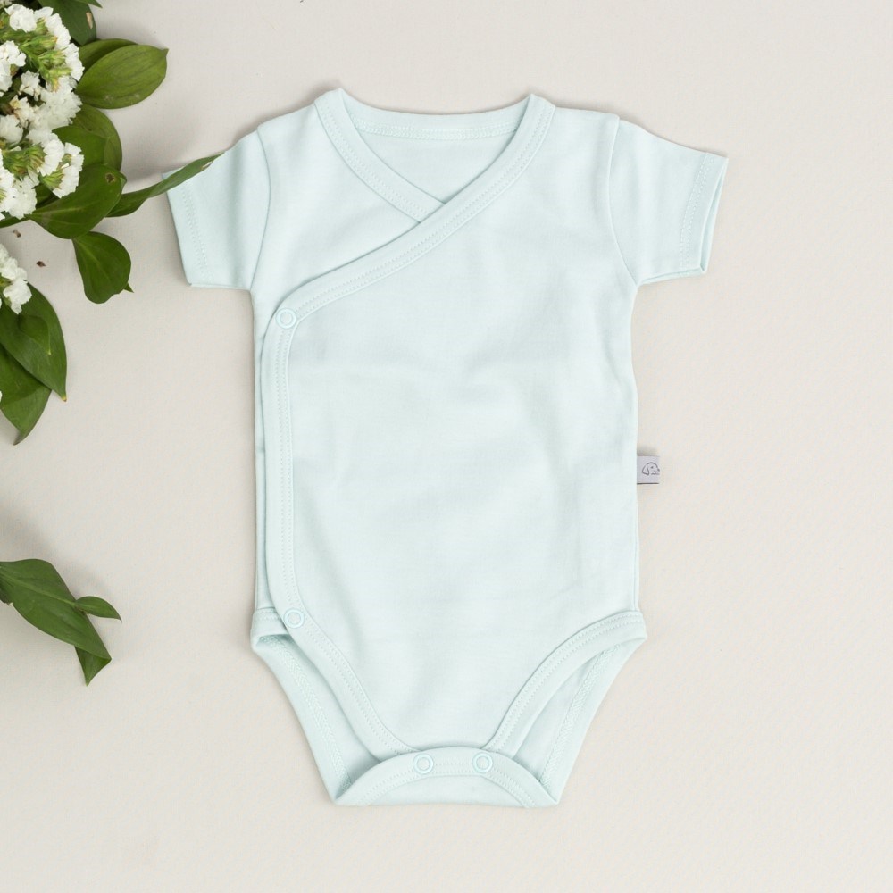 Mayys Baby Bebek Organik Kısa Kollu Zarf Zıbın ve Patikli Alt 2'li Set Yeşil