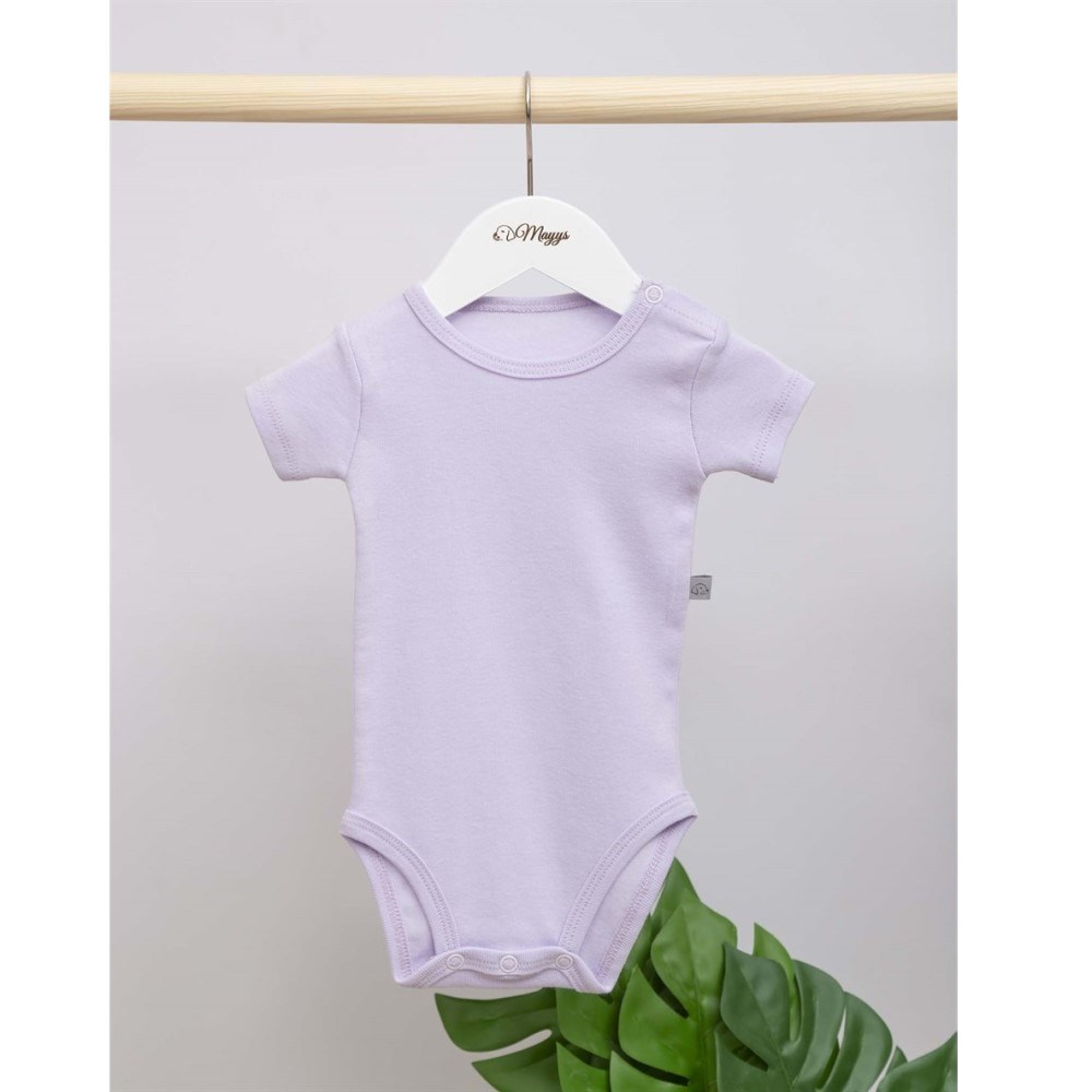 Mayys Baby Bebek Organik Kısa Kollu Body ve Pantolon 2'li Set Mor