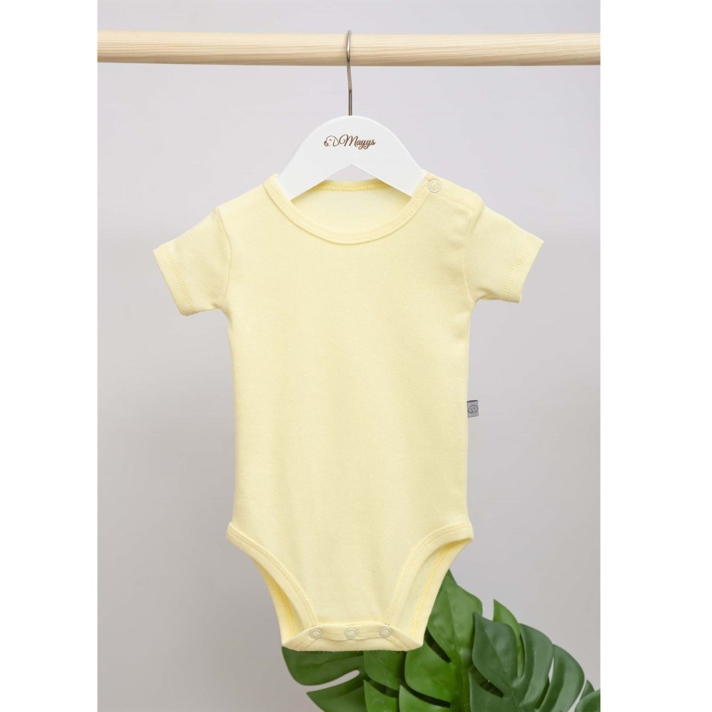 Mayys Baby Bebek Organik Kısa Kollu Body ve Pantolon 2'li Set Sarı