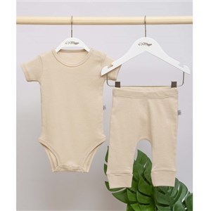 Mayys Baby Bebek Organik Kısa Kollu Body ve Pantolon 2'li Set