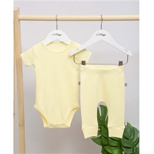 Mayys Baby Bebek Organik Kısa Kollu Body ve Pantolon 2'li Set