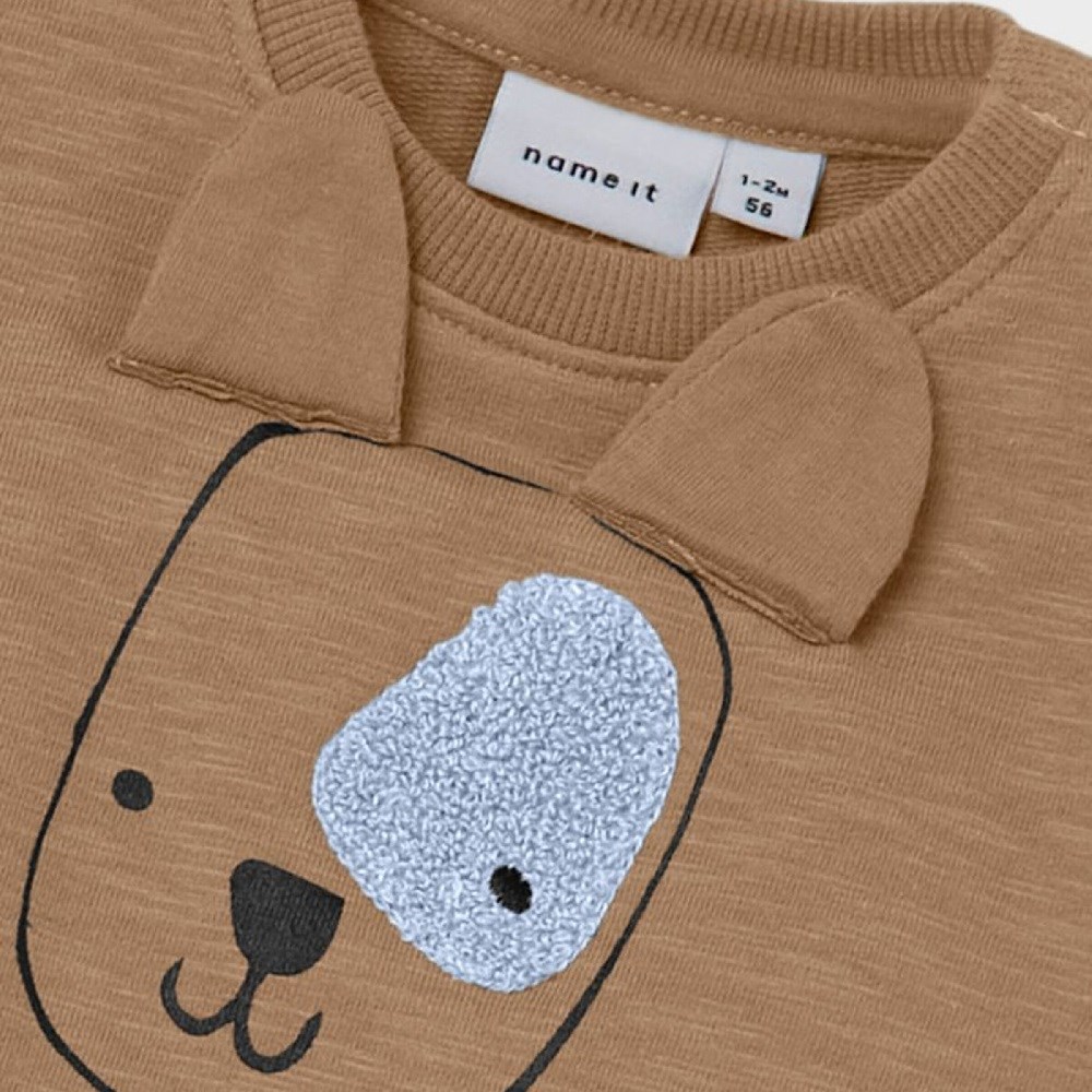 Name It Erkek Organik Pamuklu Uzun Kollu SweatShirt Krem