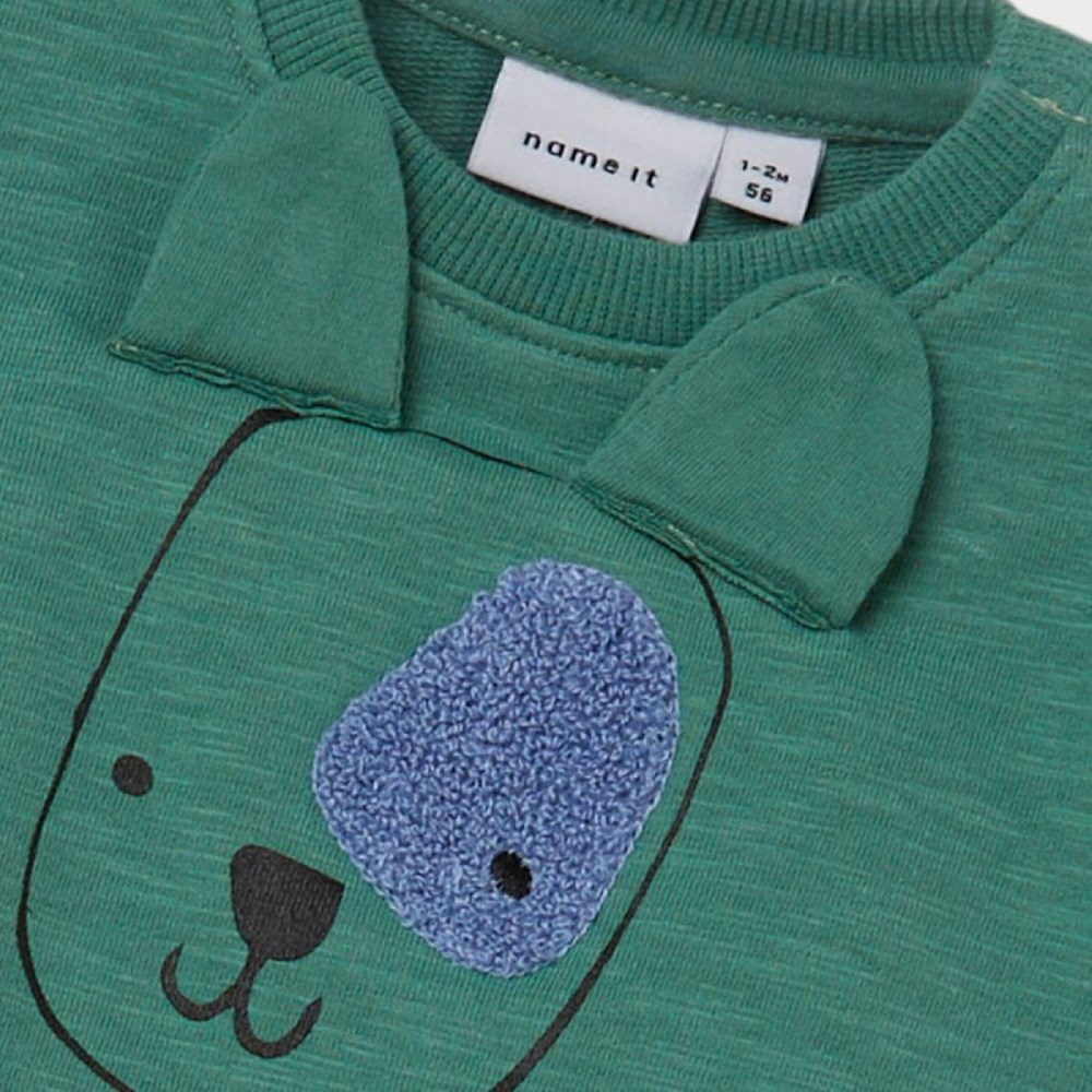 Name It Erkek Organik Pamuklu Uzun Kollu SweatShirt Yeşil