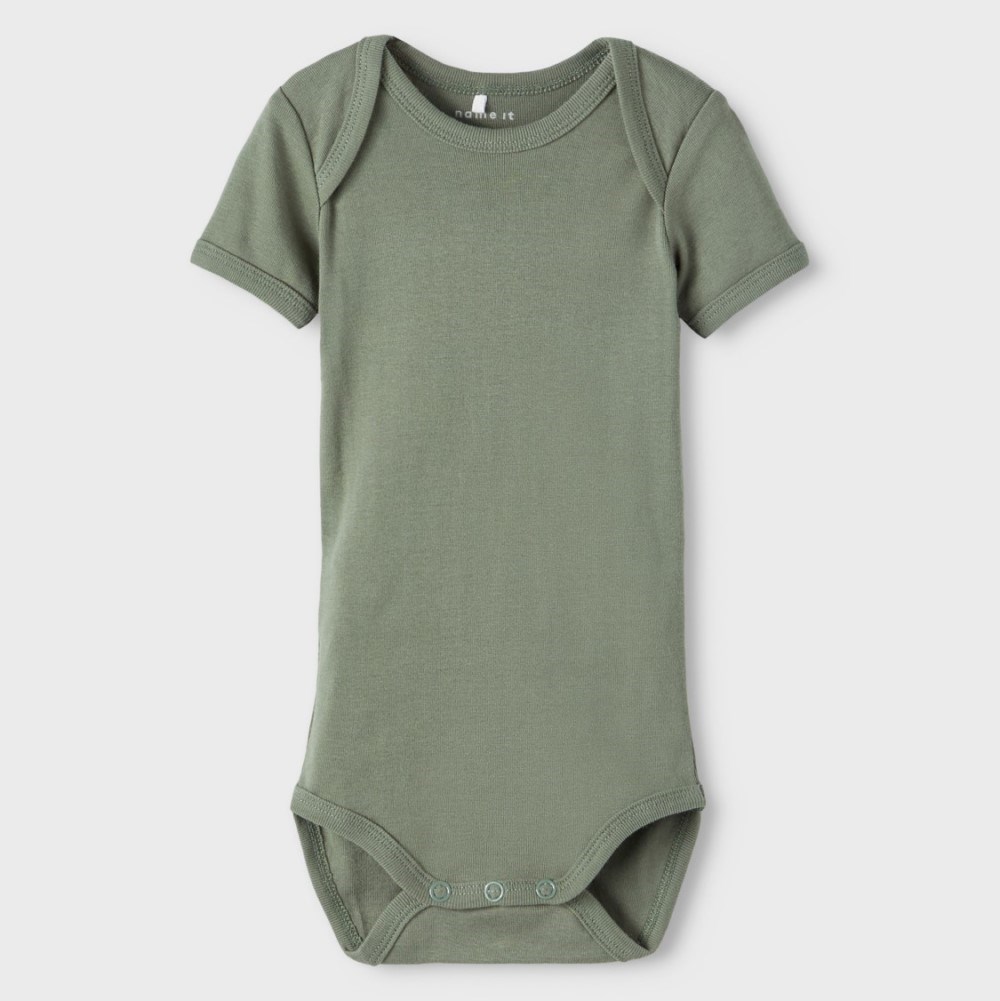 Name It Erkek Bebek Organik Kısa Kol Body 3'lü Set Dıno Yeşil