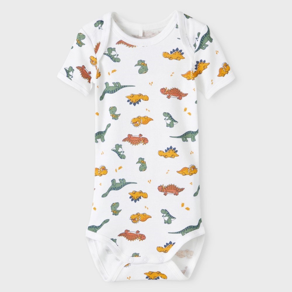 Name It Erkek Bebek Organik Kısa Kol Body 3'lü Set Dıno Yeşil