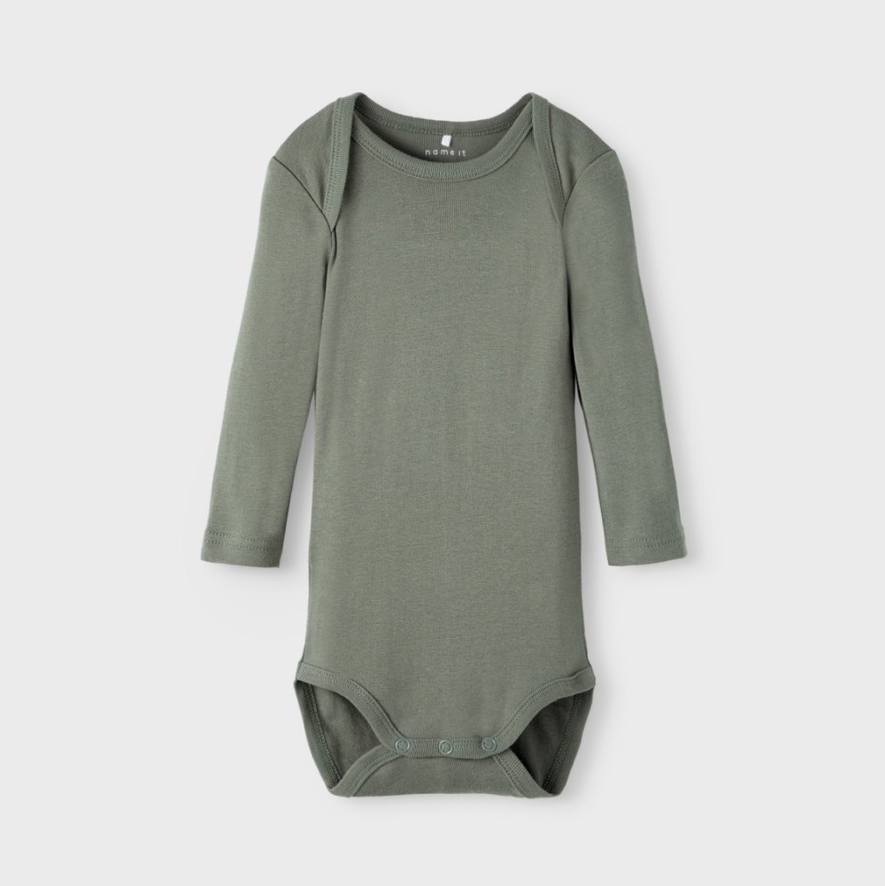 Name It Erkek Bebek Organik Uzun Kol Body 3'lü Set Dino Yeşil