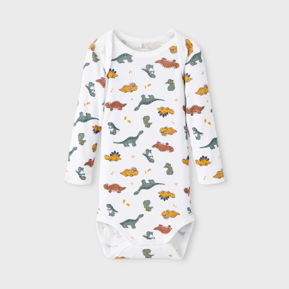 Name It Erkek Bebek Organik Uzun Kol Body 3'lü Set Dino Yeşil