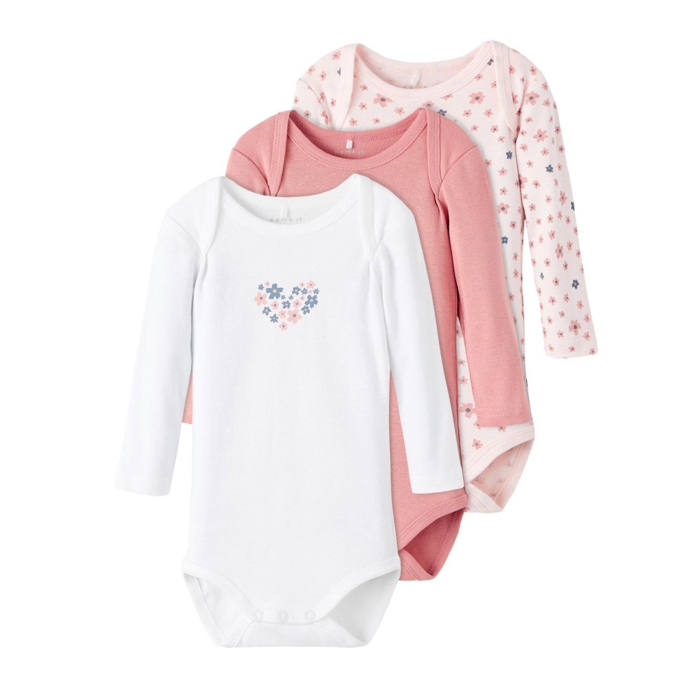 Name It Kız Bebek Organik Uzun Kol Body 3'lü Set