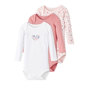 Name It Kız Bebek Organik Uzun Kol Body 3'lü Set