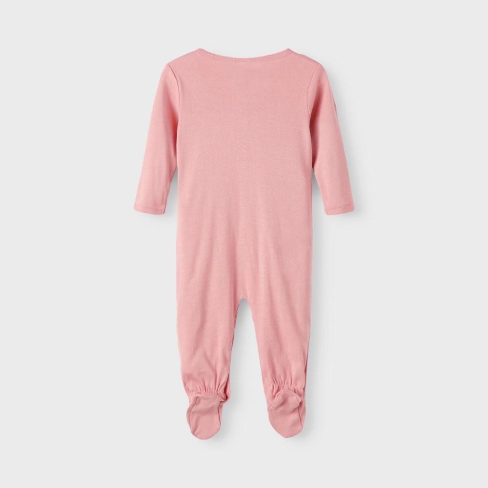 Name It Kız Bebek Kışlık Organik Penye Patikli Tulum 2'li Set Pembe