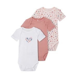 Name It Kız Bebek Organik Kısa Kol Body 3'lü Set