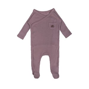 Adelie's Organik Pamuklu Yandan Çıt Çıtlı Uzun Kollu Patikli Tulum