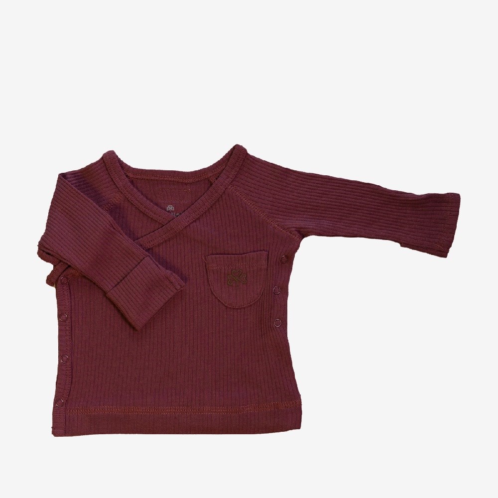 Adelie's Organik Pamuklu Yandan Çıt Çıtlı Uzun Kollu Eldivenli Body Bordo