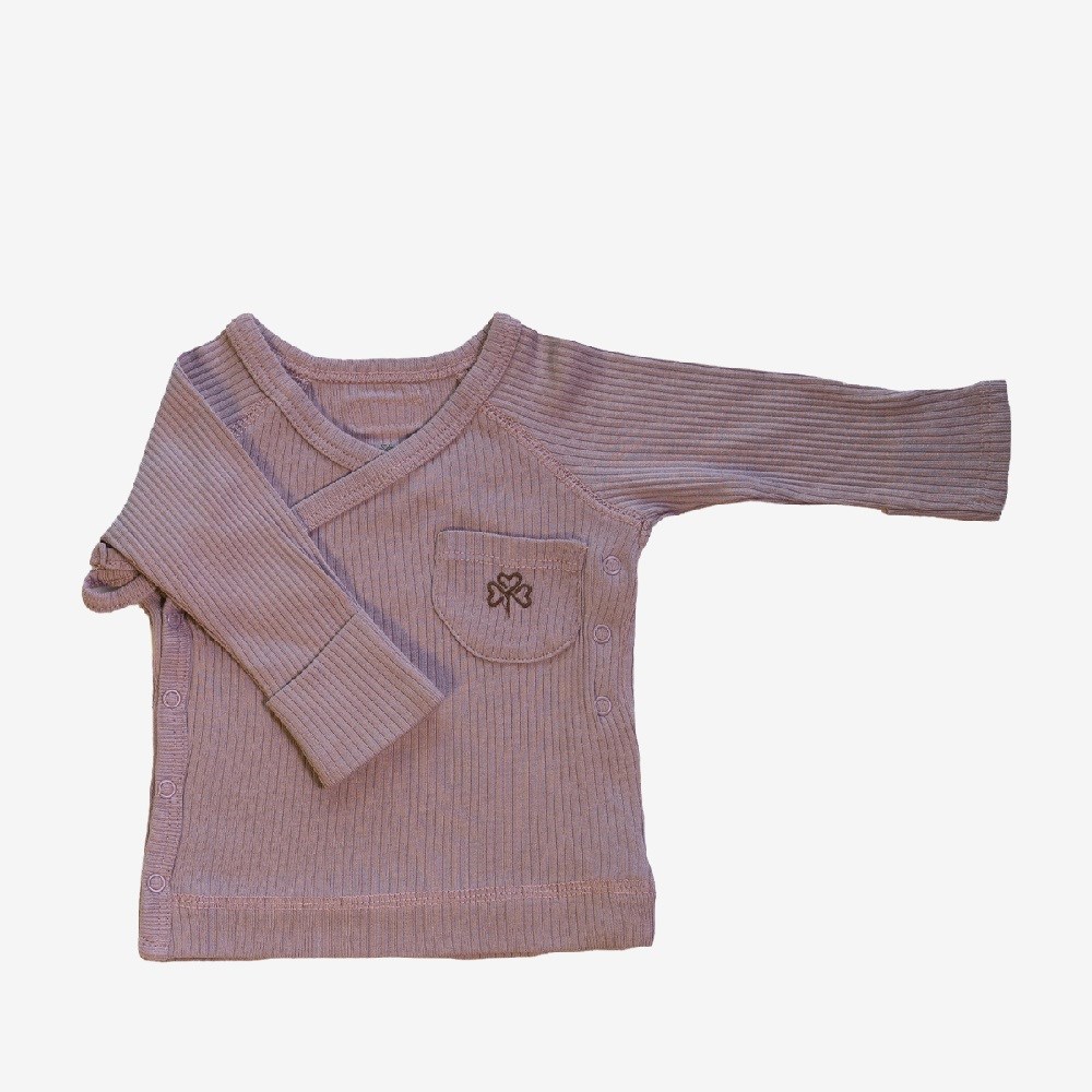 Adelie's Organik Pamuklu Yandan Çıt Çıtlı Uzun Kollu Eldivenli Body Pembe