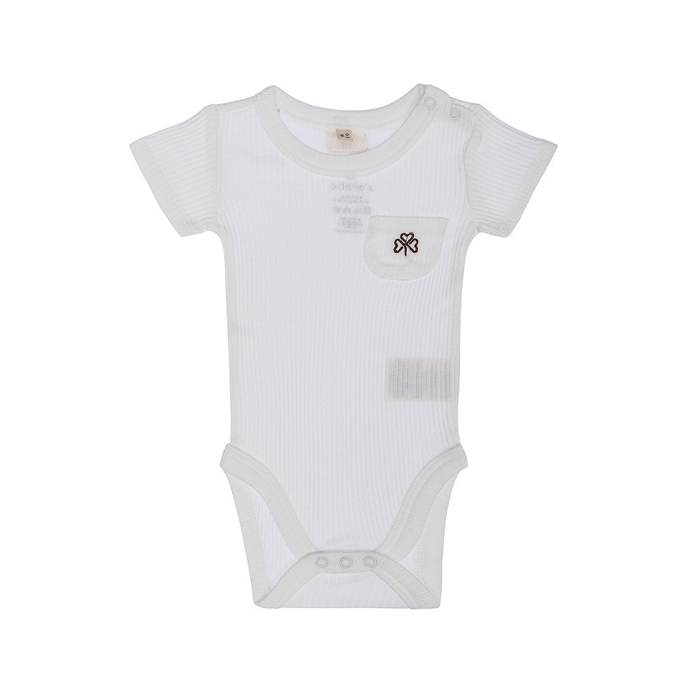 Adelie's Organik Pamuklu Kısa Kollu Body Beyaz