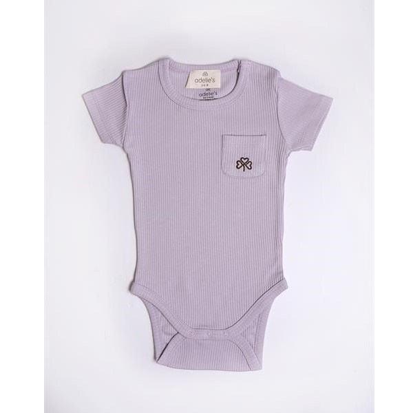 Adelie's Organik Pamuklu Kısa Kollu Body Mor