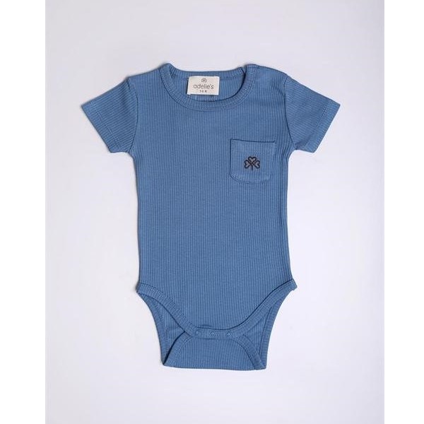 Adelie's Organik Pamuklu Kısa Kollu Body Mavi