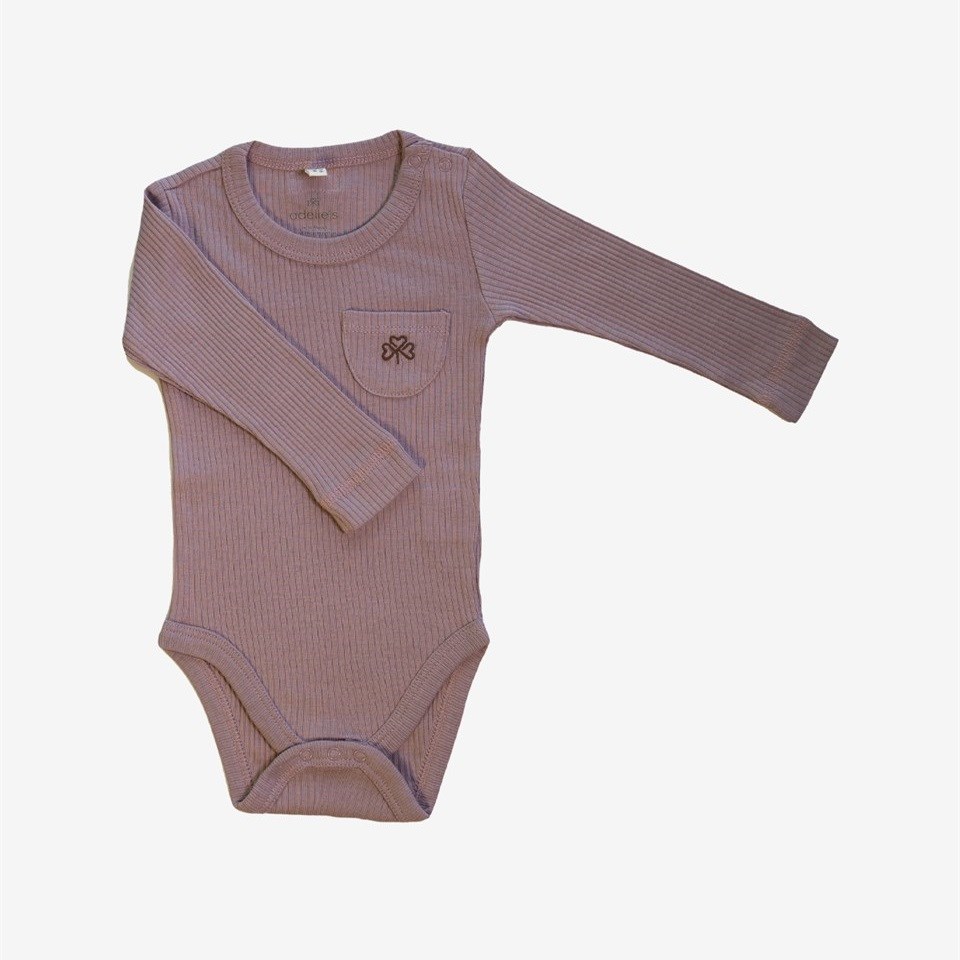 Adelie's Organik Pamuklu Uzun Kollu Body Pembe
