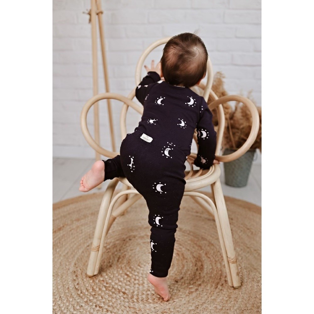 Adelie's Organik Pamuklu Uzun Kollu Body Alt Takım 2'li Set Koyu Mavi