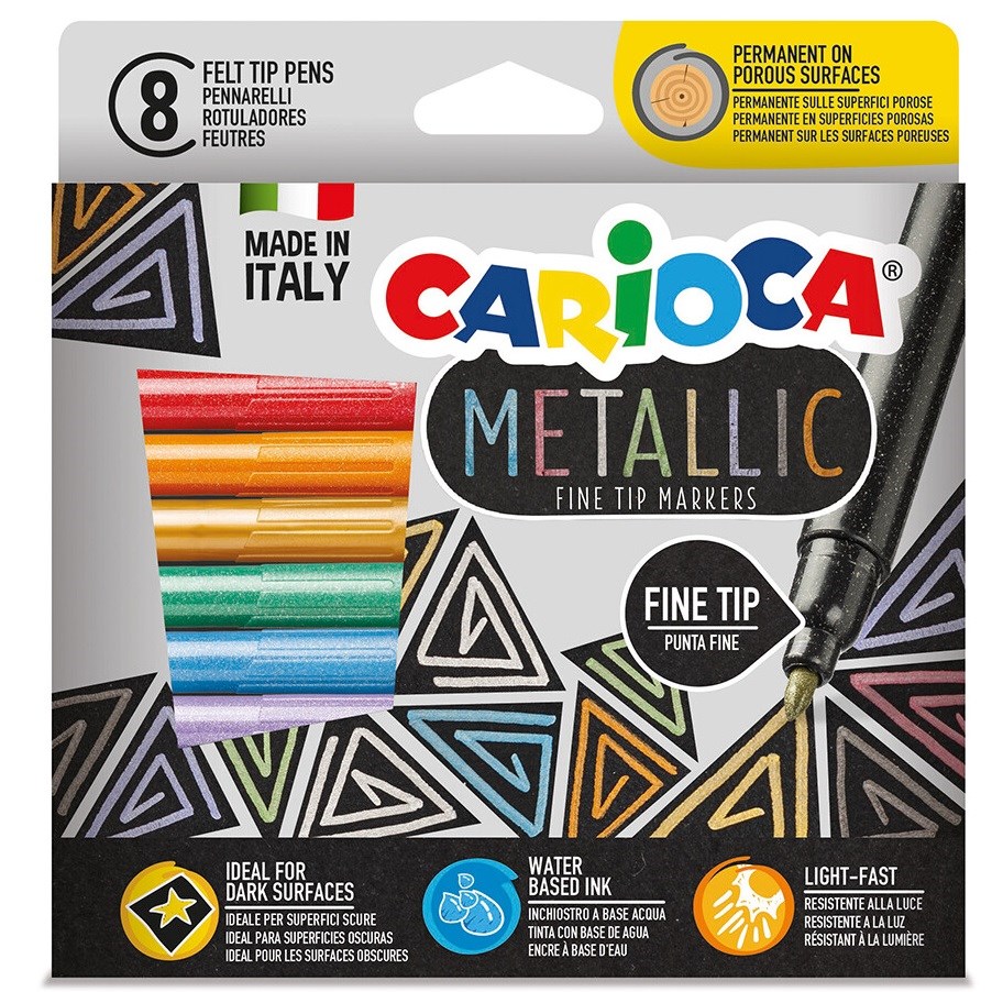 Carioca Keçeli Boya  Kalemi Metalik 8 Adet 