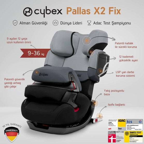 Cybex Pallas 2 Fix 9-36 Oto Koltuğu Grey Rabbit 'da