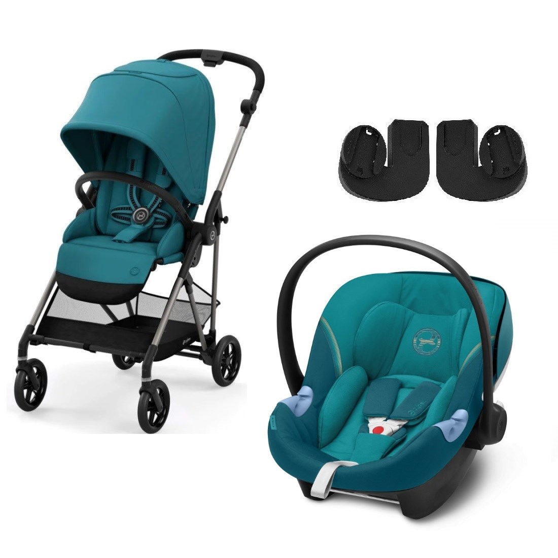 Cybex Melio Bebek Arabası River Blue+Cybex Aton Ana Kucağı