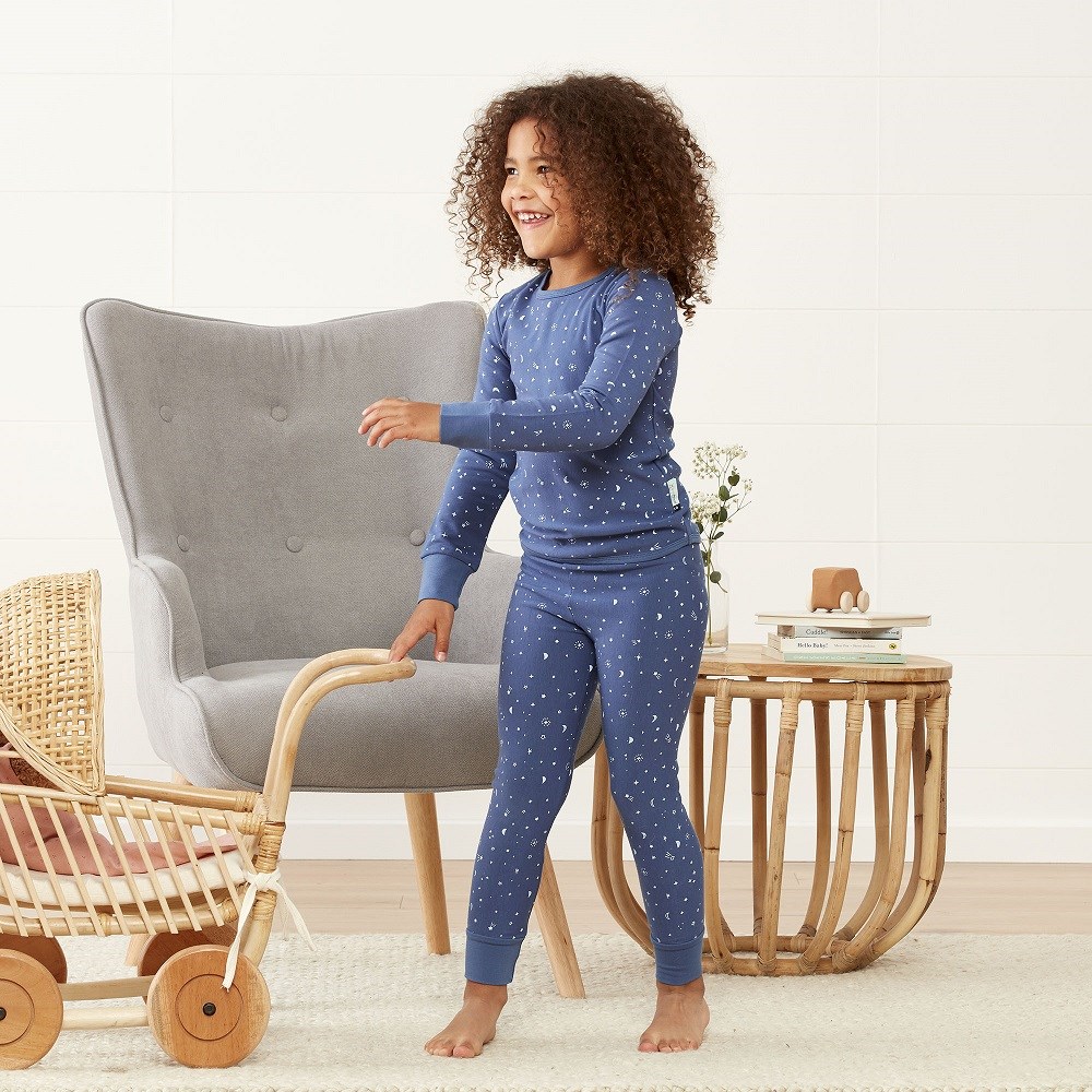 ErgoPouch Organik Pamuklu Uzun Pijama Takımı 1.0 Tog - Night Sky Koyu Mavi