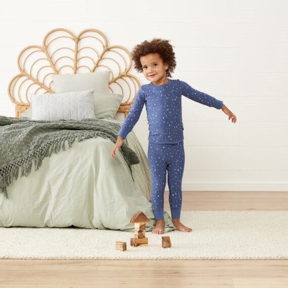 ErgoPouch Organik Pamuklu Uzun Pijama Takımı 1.0 Tog - Night Sky Koyu Mavi