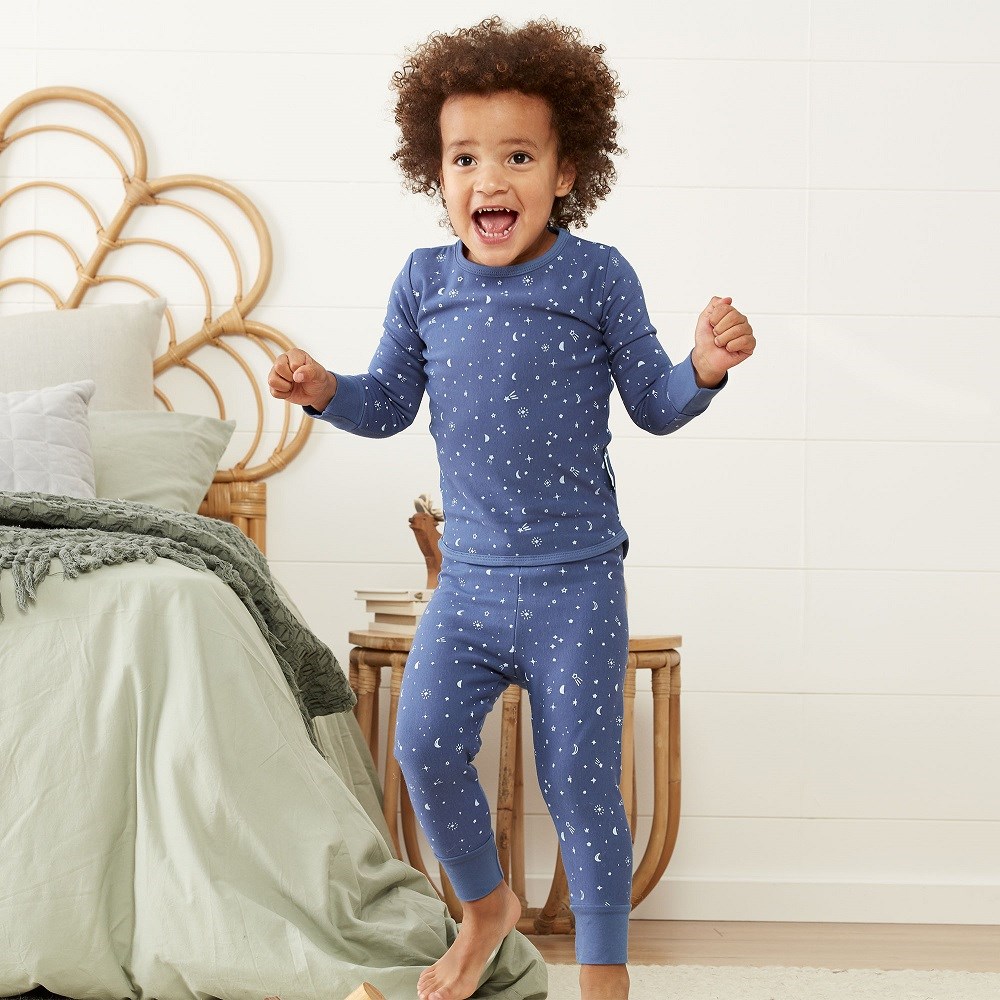 ErgoPouch Organik Pamuklu Uzun Pijama Takımı 1.0 Tog - Night Sky Koyu Mavi