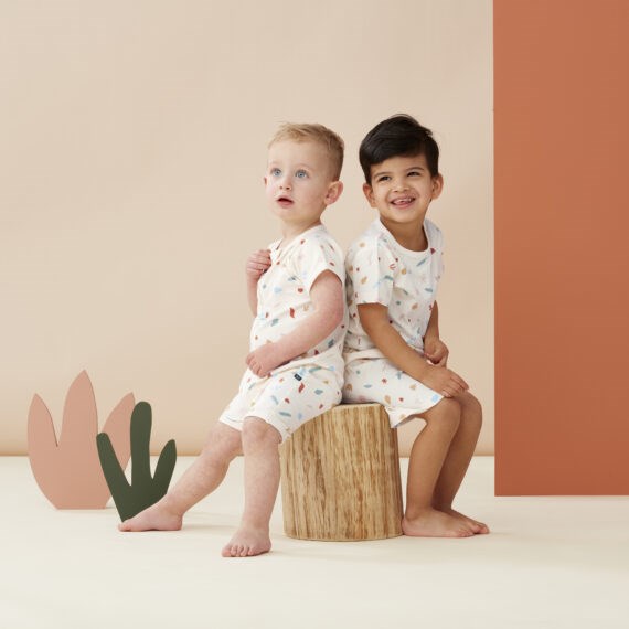 ErgoPouch Organik Pamuklu Kısa Pijama Takımı 0.2 Tog - Desert Bloom Pembe