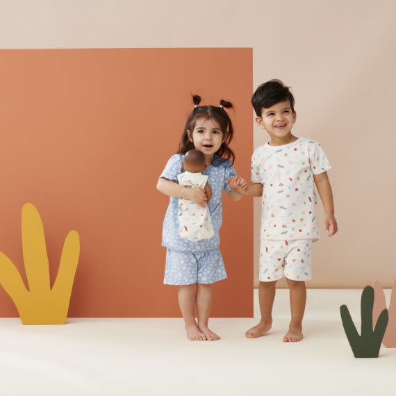 ErgoPouch Organik Pamuklu Kısa Pijama Takımı 0.2 Tog - Desert Bloom Pembe