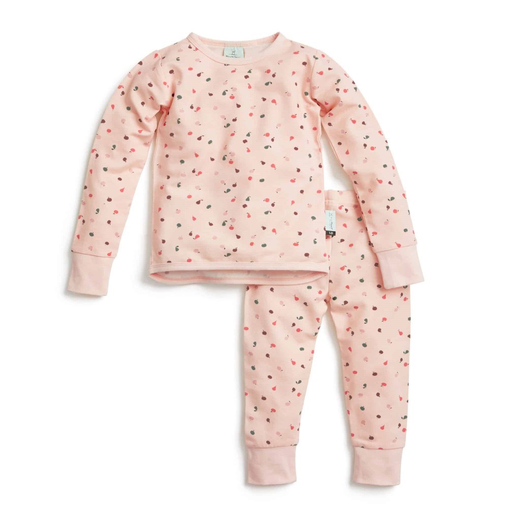 ErgoPouch Organik Pamuklu Uzun Pijama Takımı 1.0 Tog - Cute Fruit Pembe