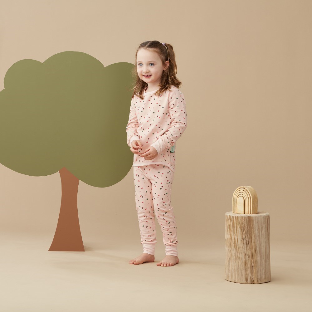 ErgoPouch Organik Pamuklu Uzun Pijama Takımı 1.0 Tog - Cute Fruit Pembe