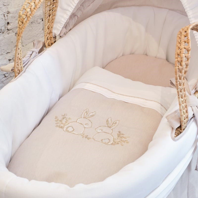Funnababy Hasır Sepet Beşik Seti - Bunny 