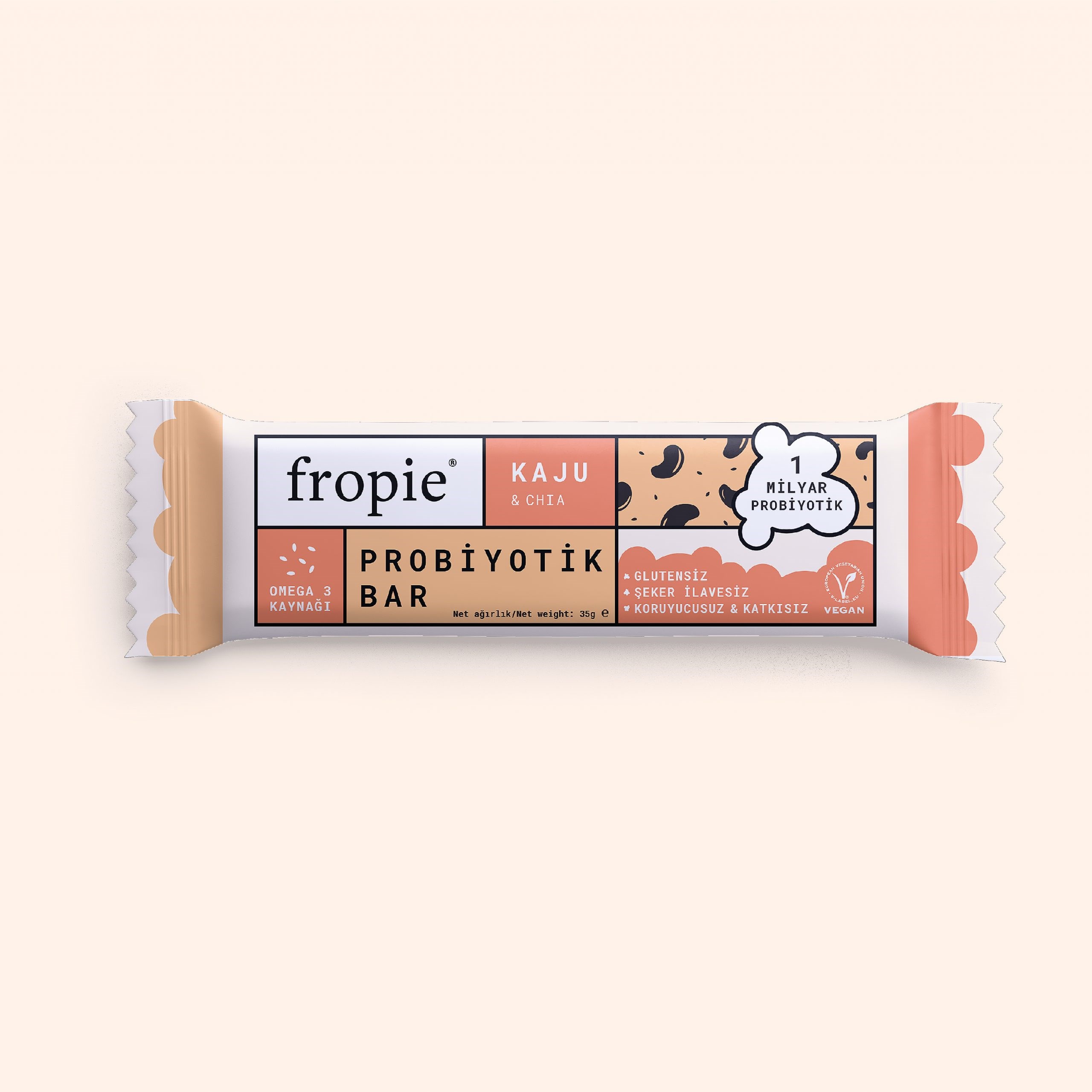 Fropie Probiyotik Bar Kaju ve Chia 35 gr 