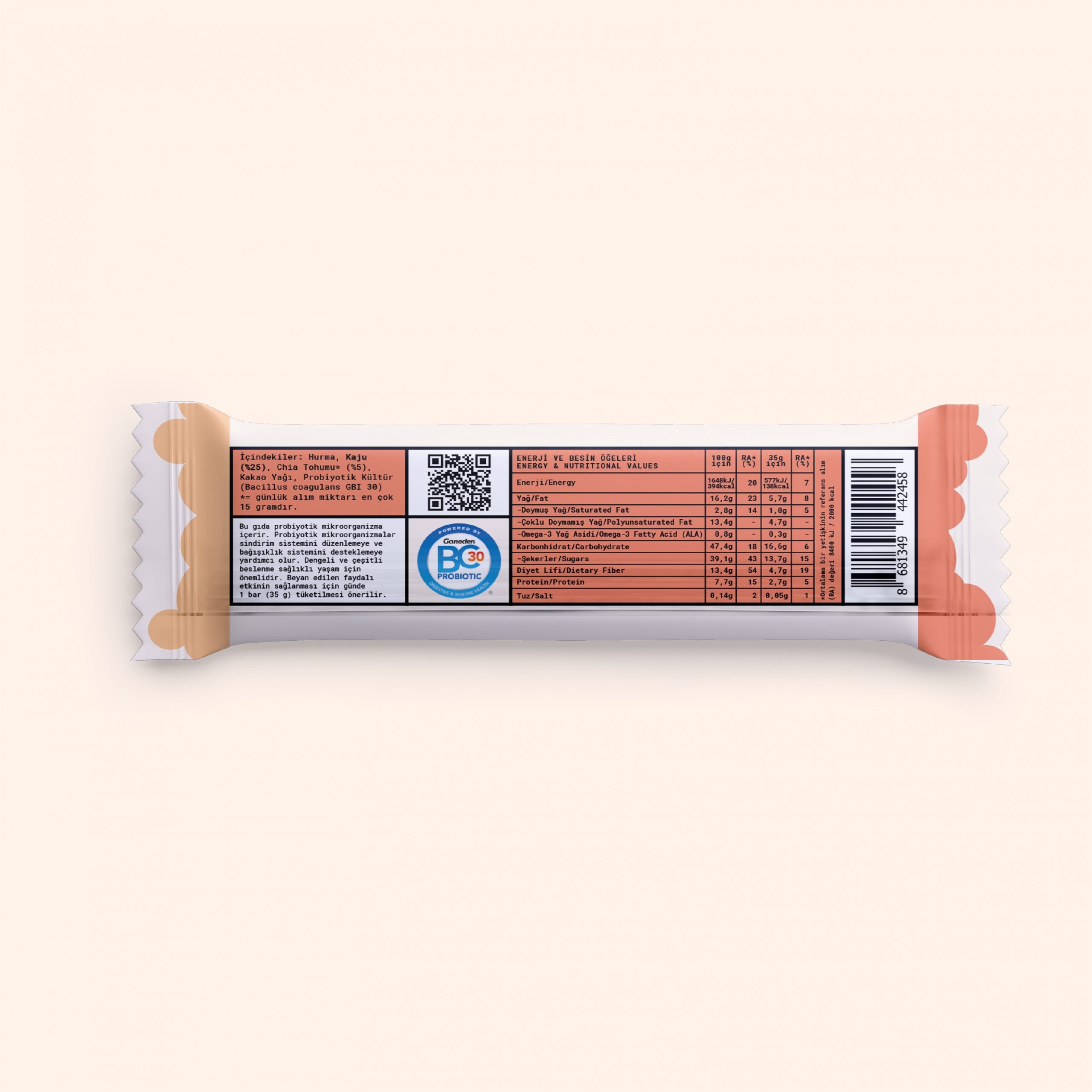 Fropie Probiyotik Bar Kaju ve Chia 35 gr 