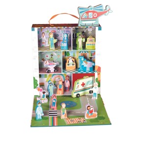 Floss Rock Ahşap Figürlü Oyun Kutuları - Happy Hospital