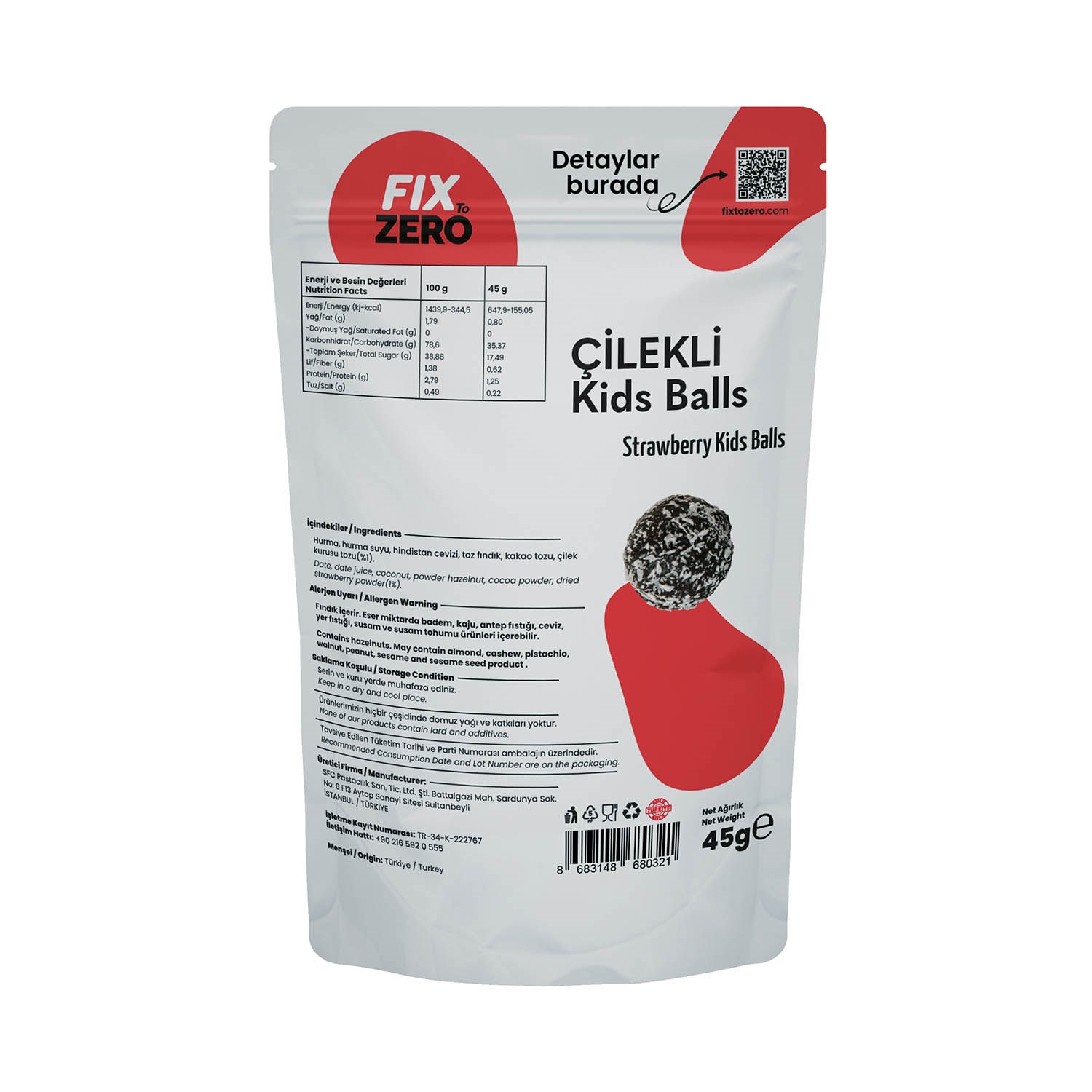 Fix To Zero Orman Meyveli Meyve Topları 45 gr 