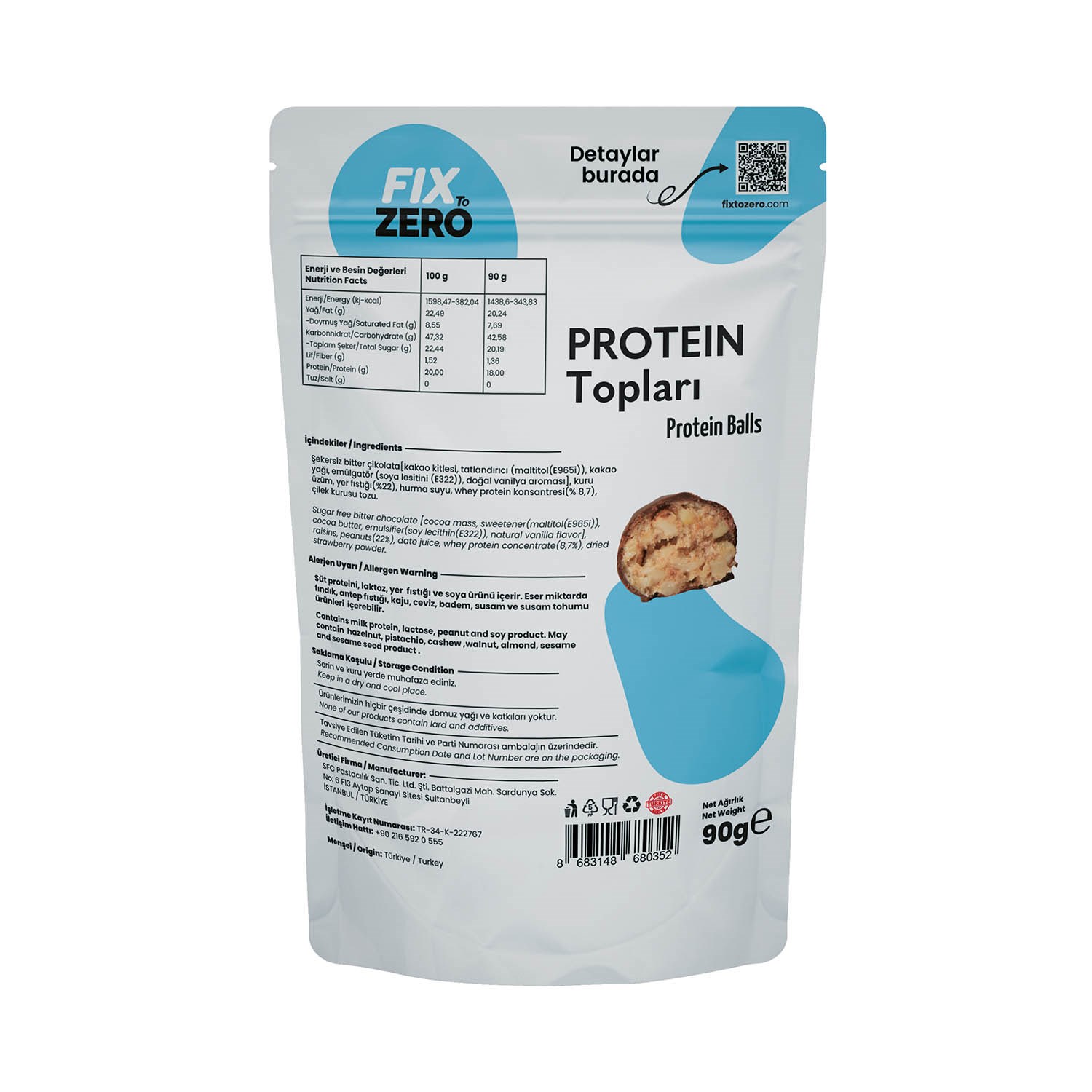 Fix To Zero Protein Meyve Topları 90 gr 