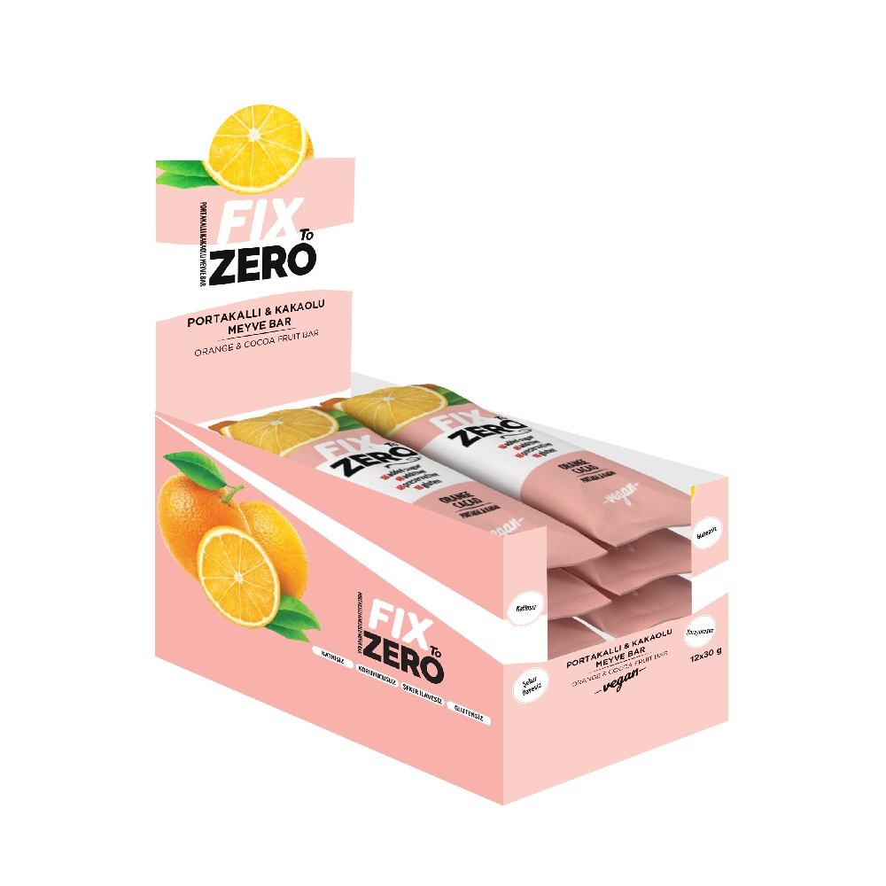 Fix To Zero Portakallı Kakaolu Meyve Barı 30 gr 